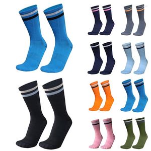 Chaussettes de sport rayées cyclisme multicolore équipe professionnelle course vélo route course chaussette Calcetines Ciclismo Hombre