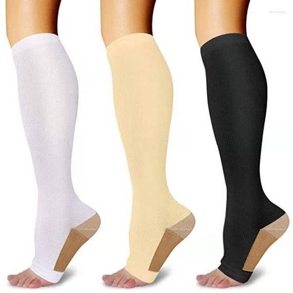 Chaussettes de sport Style Football Compression bout ouvert antidérapant Football hommes femmes Nylon Yoga professionnel respirant bas