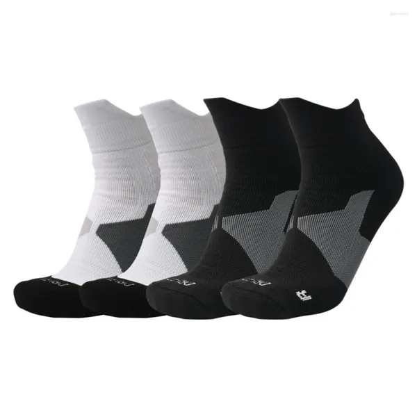 Chaussettes de sport serviette épaisse chaussette de basket cheville hiver chaud couleur unie hommes grande taille coton court