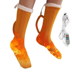 Chaussettes de sport USB chaussettes chauffantes électriques unisexe chauffage pour femmes charge verre à bière hiver Ski Camping randonnée cyclisme 231201