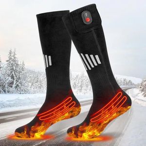 Chaussettes de sport chauffantes en hiver, batterie 4000mAh, contrôle thermique de la température, chauffe-pieds électrique pour hommes et femmes, cyclisme en plein air, Ski 231201