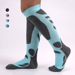 Chaussettes de sport Ski d'hiver hommes femmes Ski thermique longue Tube chaussette alpinisme chaleur vtt cyclisme en plein air