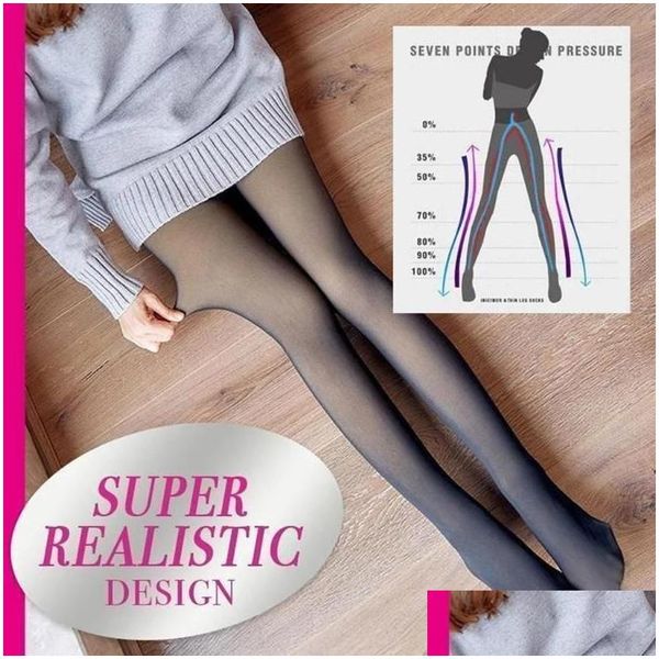 Chaussettes de sport hiver collants chauds femmes super élastiques noirs minces pour la mode décontractée plus collants épais Veet 2021 livraison directe en plein air Otjol