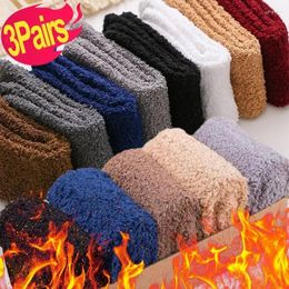 Chaussettes sportives hivernales épaissis les hommes moelleux moelleux chaussettes de serviette en velours de corail élastique unisexe