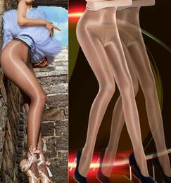 Calcetines deportivos mujer señora Sexy Sheer aceite brillante brillo pantimedias medias medias US8942759