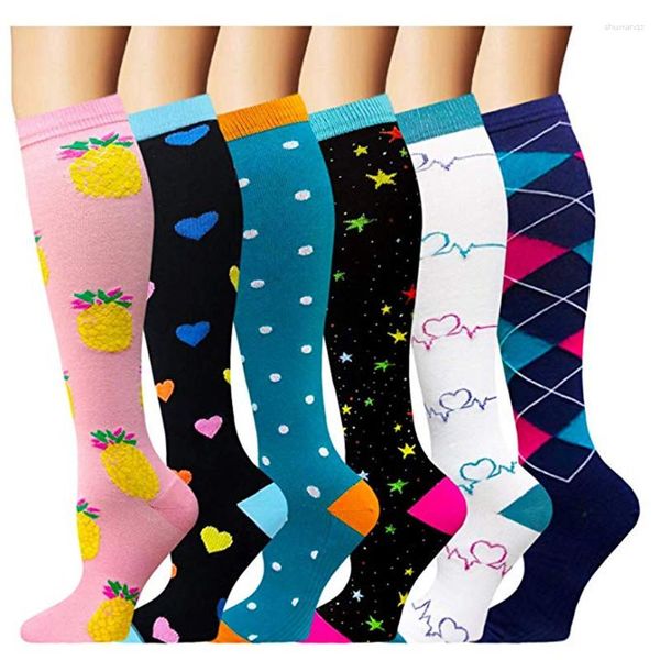 Sports Socks Women Men Anti Fatigue Compression 20-30 mmhg Baloncesto Golf Skateboard sin deslizamiento para ciclismo