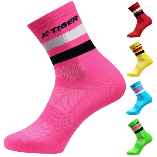 Chaussettes de Sport X-TIGER femmes hommes cyclisme professionnel 7 couleurs vélo de route en plein air marque course vélo Compression Sport