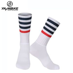 Chaussettes sportives ykywbike anti-glissement silicone aero whiteline cyclisme hommes bicycle sport running vélo 230811