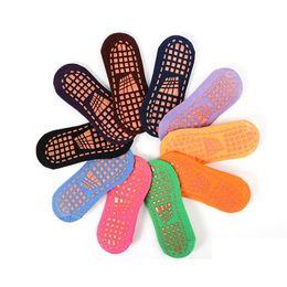 Calcetines deportivos Yoga Elasticidad Trampolín Calcetín Quickdry Antideslizante Sile Gimnasio Pilates Ballet Fitness Deporte Algodón Transpirable Drop Entrega Dhmsp