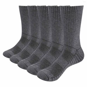Chaussettes de sport YUEDGE Coussin en coton pour homme pour homme Performance d'évacuation de l'humidité Travail athlétique 5 paires/paquet