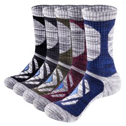 Chaussettes de sport YUEDGE pour hommes évacuation de l'humidité coussin respirant équipage travail coton épais extérieur pour hommes taille 37-46 EU