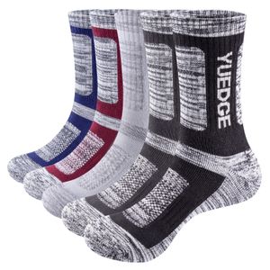 Sports Socks YUEDGE Mens Moisture Wicking Cushioned Thick Sports Athletic Crew Socks Mid Calf Walking Hiking Socks for Men Size 37-44/44-46EU 230715