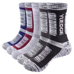 Chaussettes de sport YUEDGE Chaussettes de sport épaisses rembourrées évacuant l'humidité pour hommes Chaussettes de randonnée mi-mollet pour hommes Taille 37-44/44-46EU 231124