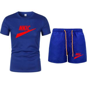 Sportpak heren tracksuits zomervoetbal set snel droge voetbal trainingspak korte mouwen sportkleding kit ademende merk logo