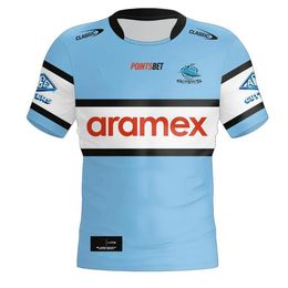 T-shirt de sport 2024 Shark Rugby Jersey chemises à domicile maillots d'entraînement taille S-5XL
