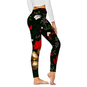 Medias deportivas Patrón navideño Pantalones de yoga 3d Impreso digital para mujer Casual