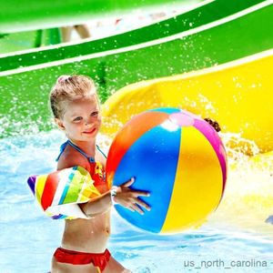 Sportspeelgoed 1-5 stuks Zomer Opblaasbare Gekleurde Strandbal Kinderen Buiten Interactieve Bal Sportspeelgoed Gekleurde Gestreepte Waterballonnen R230912