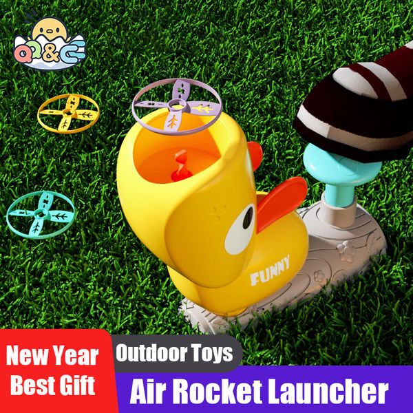 Juguetes deportivos Air Rocket er Juguete al aire libre Disco volador volador Platillo Pie Niño Salto Juego deportivo Educativo para niños 230519