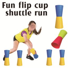 Jouets de sport Fun Flip Cup Shuttle Run Rugby Agilité Cône inversé Coordination du corps Entraînement explosif Basket-ball en plastique Football Wa 230519