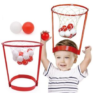 Sports Toys Head Hoop Basketball Party Game pour enfants et adultes Carnaval Réglable Panier Filet Bandeau avec 20 Balles Partie 230705