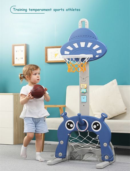 Jouets de sport Enfants Basketball Stands Jouet Réglable 1-1.5m Enfants Basket-Ball Intérieur Football But Cerceau Jouet Ensemble Balles Jouets pour Bébé Sport 230603