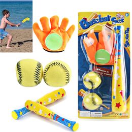 Juguetes deportivos Juego de béisbol de juguete para niños Juego de padres e hijos al aire libre Softbol de sofante Stick Fitness Ball Guantes de bate 230816