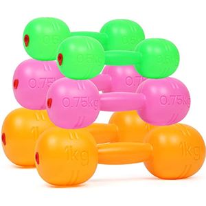 Jouets de sport Ensemble de poids pour enfants Haltères pour les tout-petits Haltère Fitness Équipement d'exercice Home Gym Workout 6 pcs