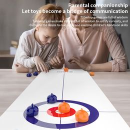 Juguetes deportivos Juego de curling de mesa Juegos familiares compactos para niños y adultos Tablero portátil Mini 230519