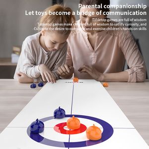 Sportsspeelgoed Tabletop Curling Game Compacte Family Games voor kinderen en volwassenen Board Portable Mini 230519