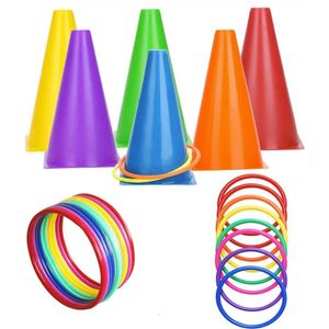 Jouets de sport Lancer des anneaux Jeux pour enfants Carnaval Party Fun Adultes Cônes de football pour la formation Aire de jeux Interaction parent-enfant 240202