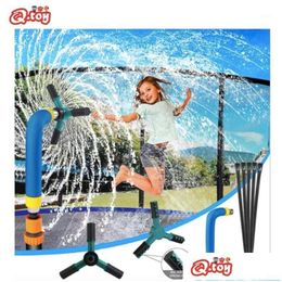 Jouets de sport Trampoline Rotary Sprinkler Dispositif de refroidissement Vitesse réglable Connecteur de mamelon rapide Matically Water Pistola De Drop Deliv Dhagj