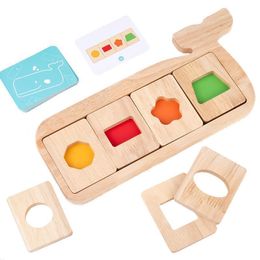 Sportspeelgoed houten montessori geometrie kleurscheiding puzzel matching game sensory training vorm kinderen vroege educatie cognitie 230816