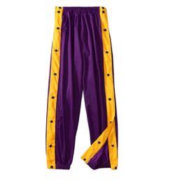 Sportbroek Men S Basketbal Training Volledig openingsknop Downbroeken Losse plus size side Opening Men 220720