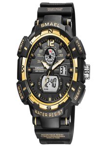 Sport horloges kleine waterdichte kwarts digitale led ba licht stopwatch 8045 Men039S militair4360945