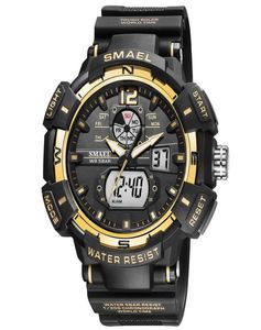Sport horloges kleine waterdichte kwarts digitale led ba licht stopwatch 8045 Men039S militair1176629