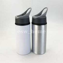 Sportwaterfles met drinkstro -sublimatie blanco Trumbler Gym Cycling wandelmokdrankjes 600 ml