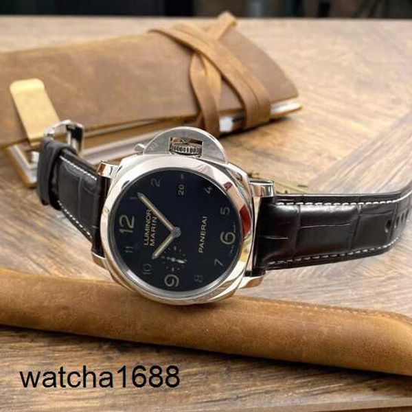 Sports Wrist Watch Panerai Luminor 1950 Série 44 mm Diamètre Date Affichage Automatique Mécanique pour hommes montre Pam 00359 Affichage de la date d'acier de précision
