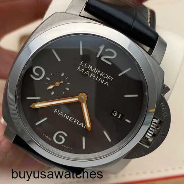 Sports Wrist Watch Panerai Titanium Metal Luminor Series PAM 00351 Watch 44mm Clock Mens Watch Mechanical Watch