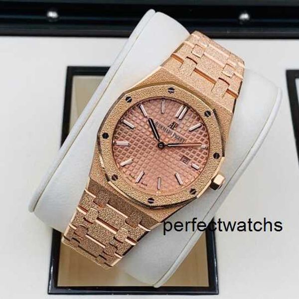 Reloj de pulsera deportivo Cronógrafo Reloj de pulsera AP Reloj de la serie Royal Oak Reloj para mujer 33 mm de diámetro Movimiento de cuarzo Acero de precisión Platino Oro rosa Ocio Mujer Lu