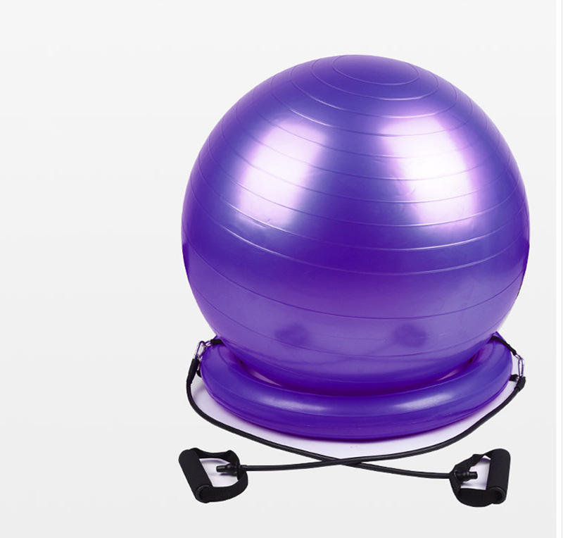 Sports Yoga Ball Exercice Pilates Workout Massage Ball avec stabilité Base de résistance Balance du gymnase Balles de yoga Fitball 75 cm