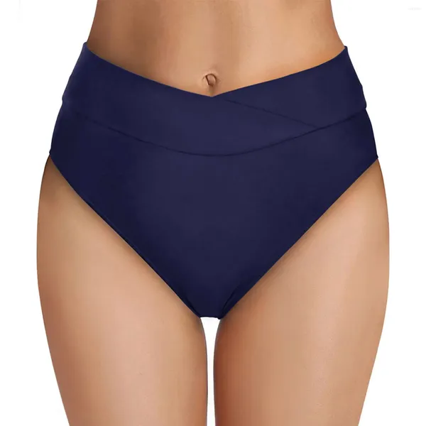 Shorts de yoga sportif Femmes High Waited Bikini Bottoms Cut Bottom Bottom Couverture complète Swimsuit Summer Swimbottom