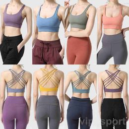 Sport Yoga Tops Fille Jogging Croix Soutien-Gorge Sexy Respirant Formation Sous-Vêtements Stretch Gilet Buttery Doux Mince Yogas Bras Femmes Athlétique Populaire