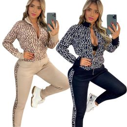 Sportkleding Couturier Sportkleding Mode Bescherming Womens Pak Fashion Casual broek met lange mouwen Zipper Jacket Street Holiday Paar bijpassende kleding