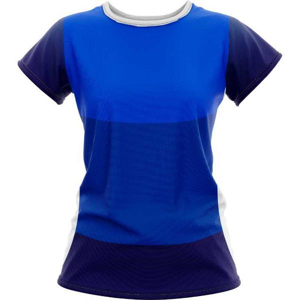 Ropa deportiva Camiseta de mujer personalizable Alta calidad Made in Italy Señoras Poliéster 100% Diseño personalizado con impresión por sublimación