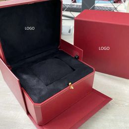 Fabriek direct merk rode horloge verpakking hoogwaardige zwart fluwelen elastische clamshell horloge sieraden doos