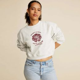 Sportieve rijke designer club sweatshirts badge letterprint korte sportkleding dames hoodie trui
