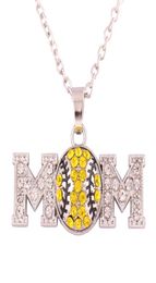 Pendentif maman de Baseball en cristal strass de Style sportif avec émail, collier plaqué argent Antique, bijoux 20244497970636