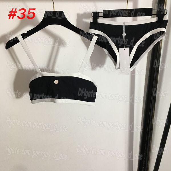 Ropa interior deportiva para mujer, conjunto de Bikinis, sujetadores sin aros con cuello Halter, calzoncillos, traje de baño dividido Sexy, trajes de baño para vacaciones en la playa, chica, señora, sujetador de natación, cuerpo