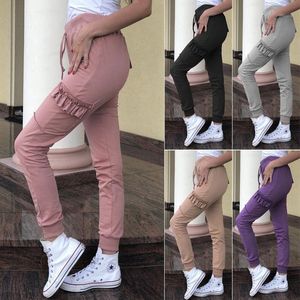 Spot Otoño e Invierno Color sólido Oreja de madera Pantalones casuales holgados Mujer Mujer Leggings apilados Capris de mujer