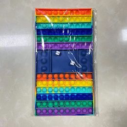 Produits ponctuels Fidget Decompression Toy Push Bubble Checkerboard Rainbow Decompressor Autisme Besoins spéciaux Cadeaux sensoriels Jeux pour enfants Cadeaux pour adultes